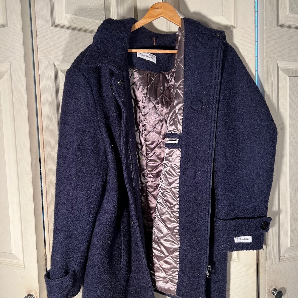 Calvin Klein Blue Wool Peacoat Size 3XL